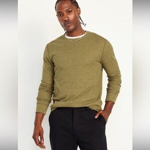 NEW Old Navy Men's XL Thermal Waffle Knit Long Sleeve Tee Shirt - Olive Green